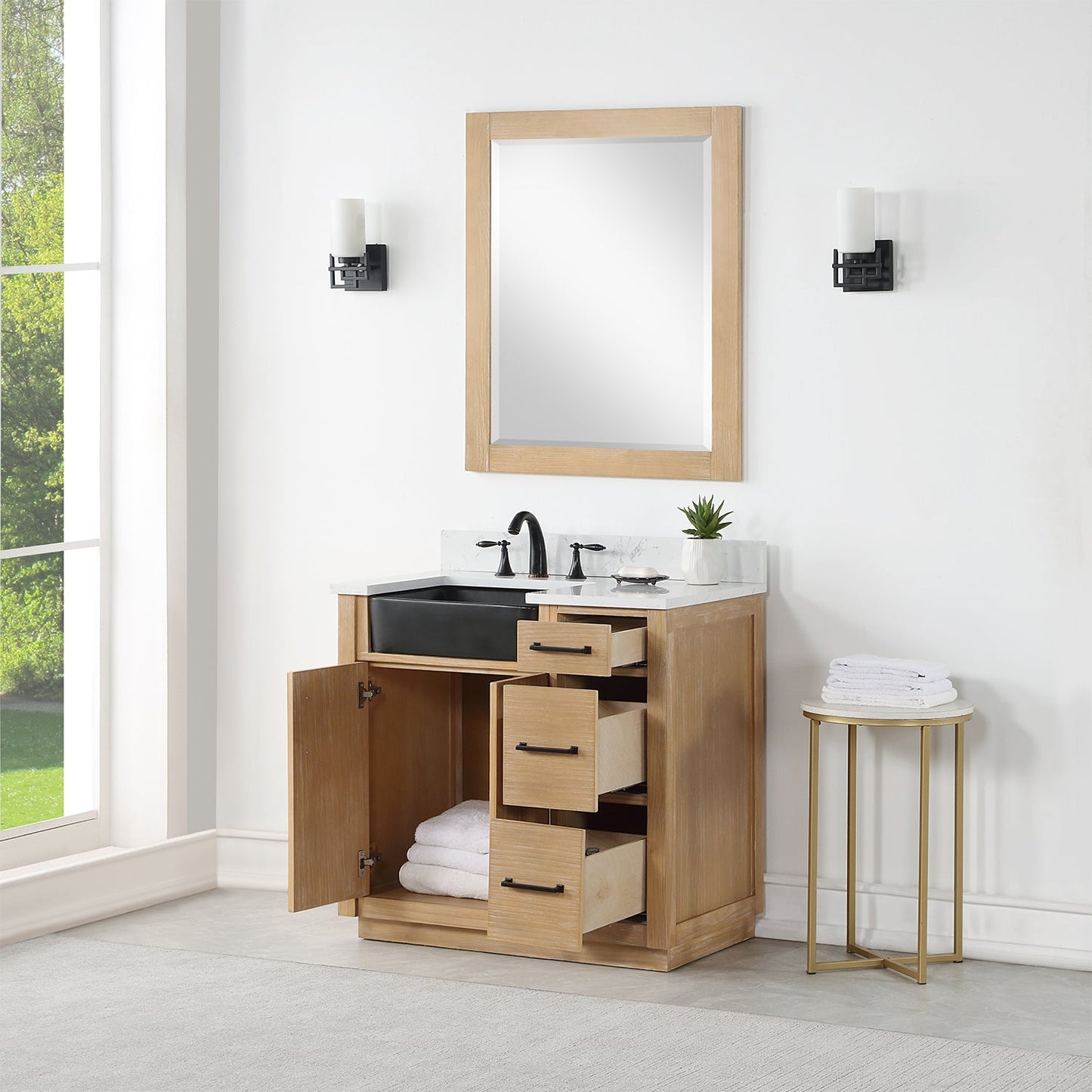 Altair Designs 36" single vanity with top - 550036-WP-AW-NM