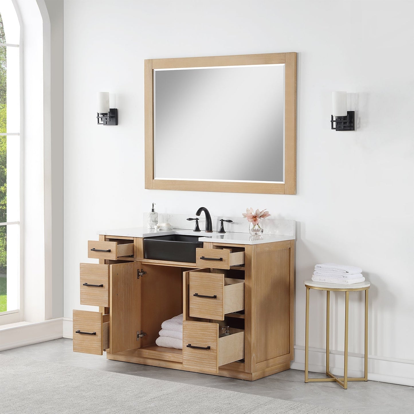 Altair Designs 48" single vanity with top - 550048-WP-AW-NM