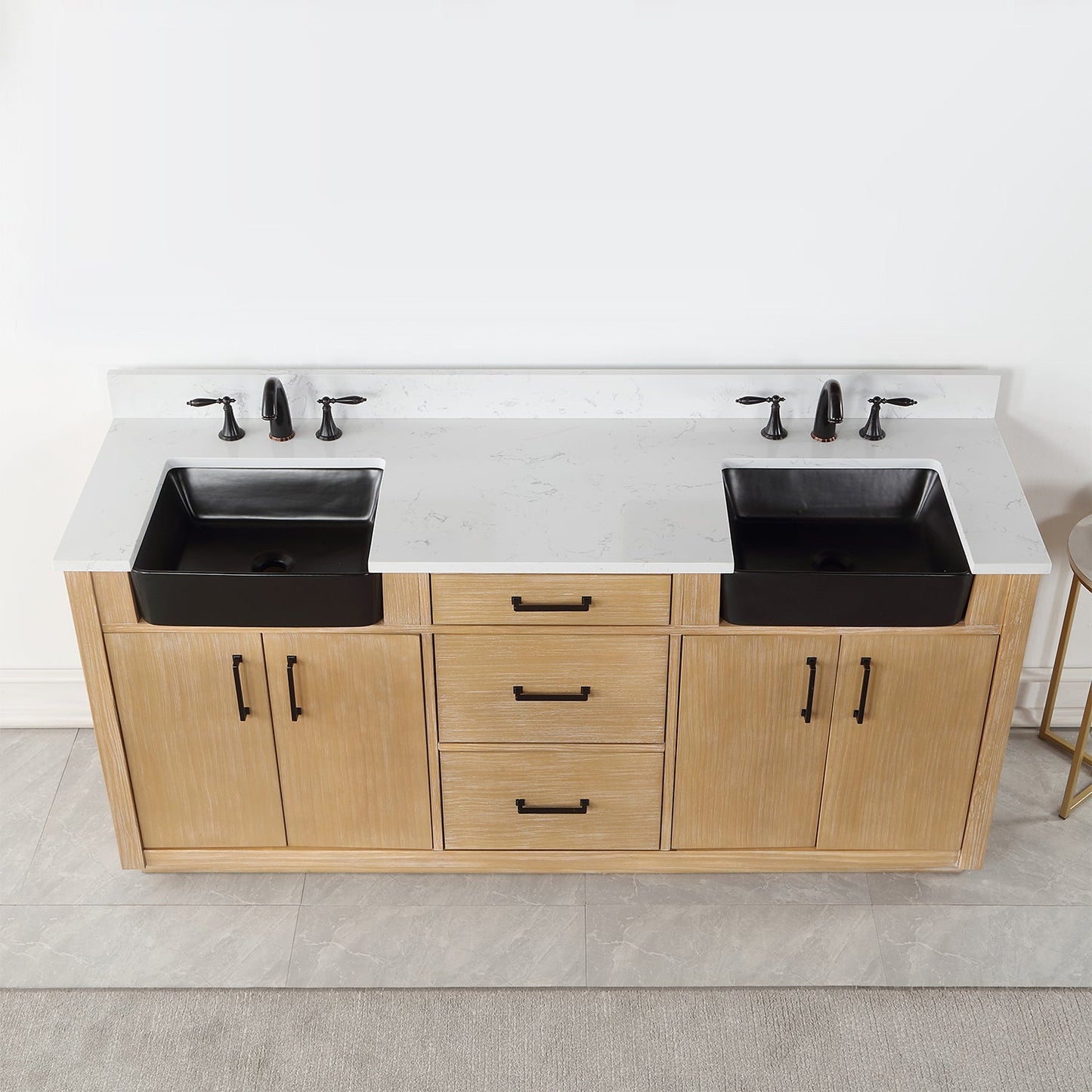 Altair Designs 72" double vanity with top - 550072-WP-AW-NM
