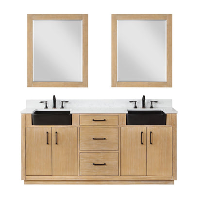 Altair Designs 72" double vanity with top - 550072-WP-AW-NM