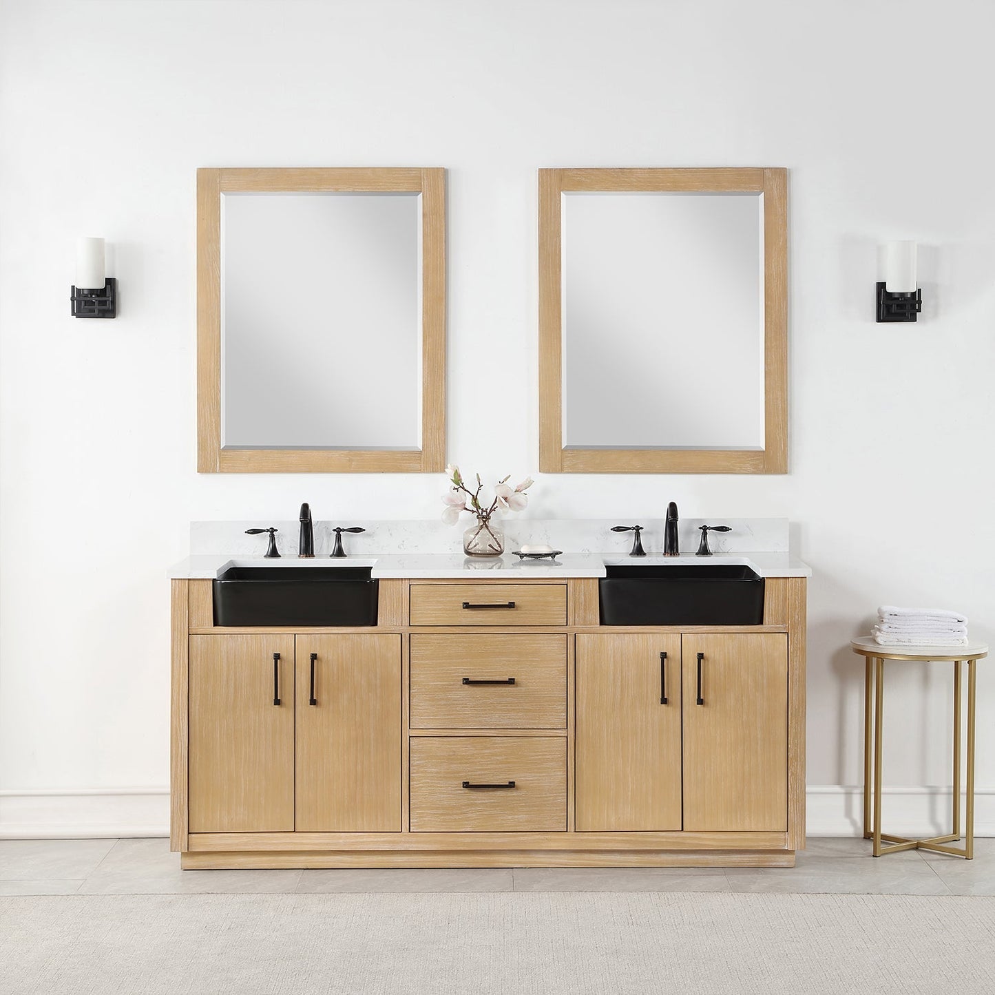 Altair Designs 72" double vanity with top - 550072-WP-AW-NM