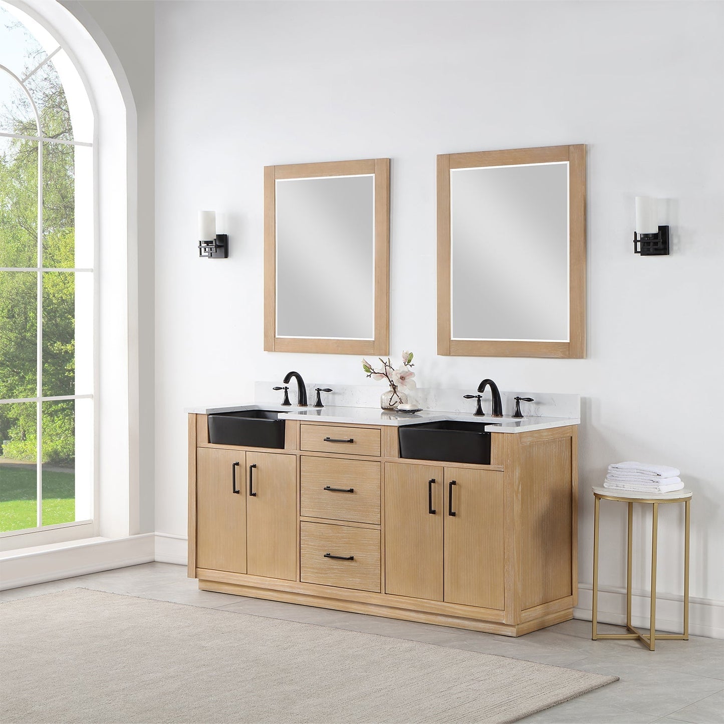 Altair Designs 72" double vanity with top - 550072-WP-AW-NM