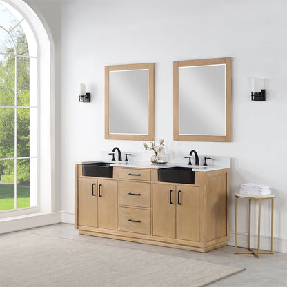 Altair Designs 72" double vanity with top - 550072-WP-AW-NM