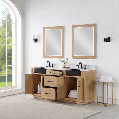 Altair Designs 72" double vanity with top - 550072-WP-AW-NM