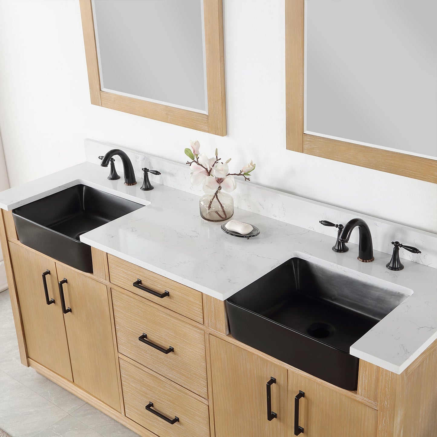Altair Designs 72" double vanity with top - 550072-WP-AW-NM