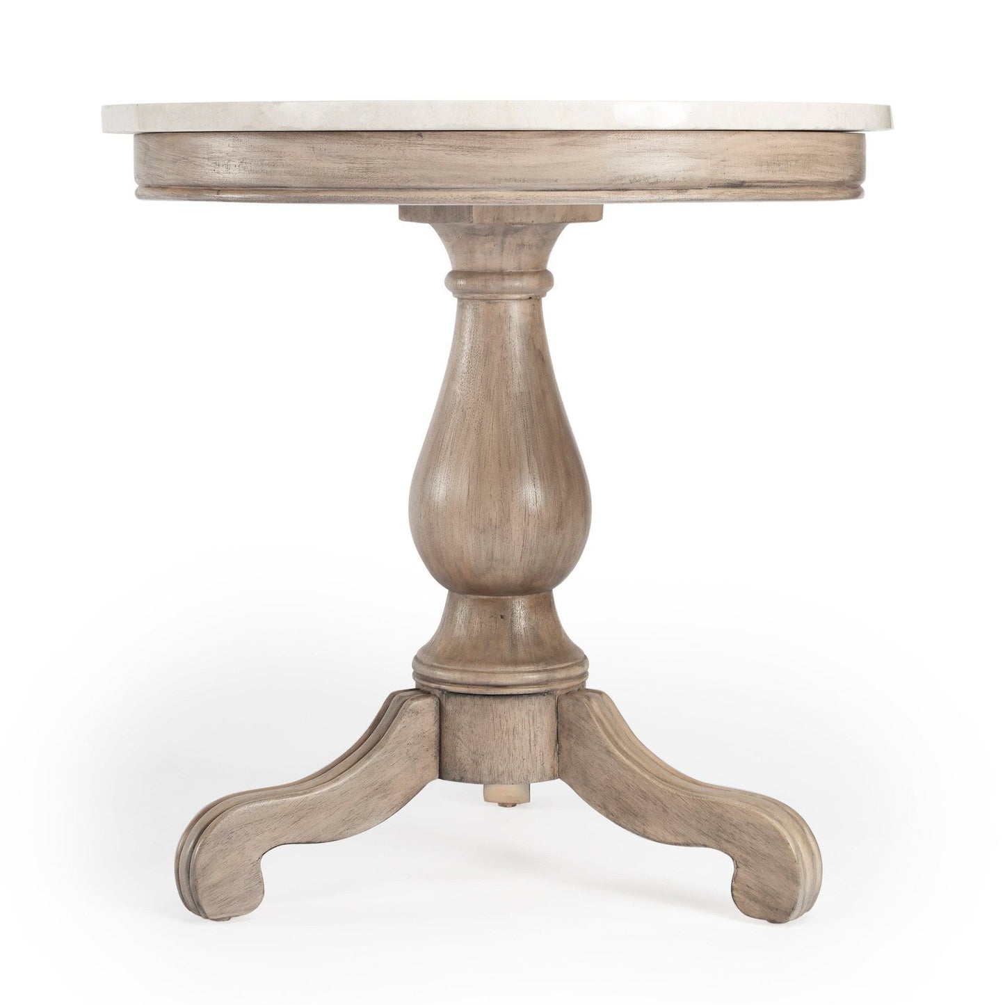 Butler Specialty Company Danielle Marble 24"" Pedestal Accent Table, Tan/Beige -  5515415