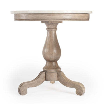 Butler Specialty Company Danielle Marble 24"" Pedestal Accent Table, Tan/Beige -  5515415