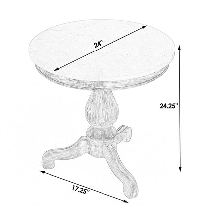 Butler Specialty Company Danielle Marble 24"" Pedestal Accent Table, Tan/Beige -  5515415