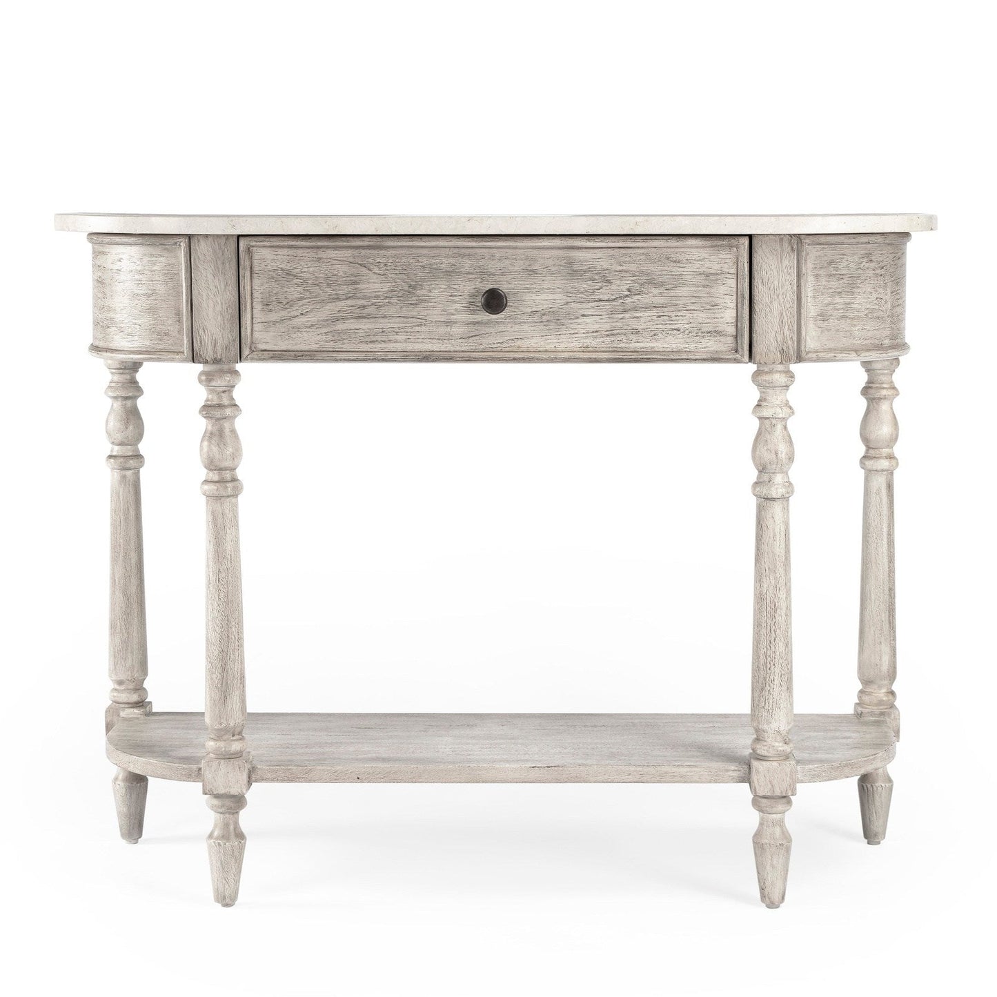 Butler Specialty Company Danielle Marble 40"" one- drawer Console Table, Gray  - 5517329