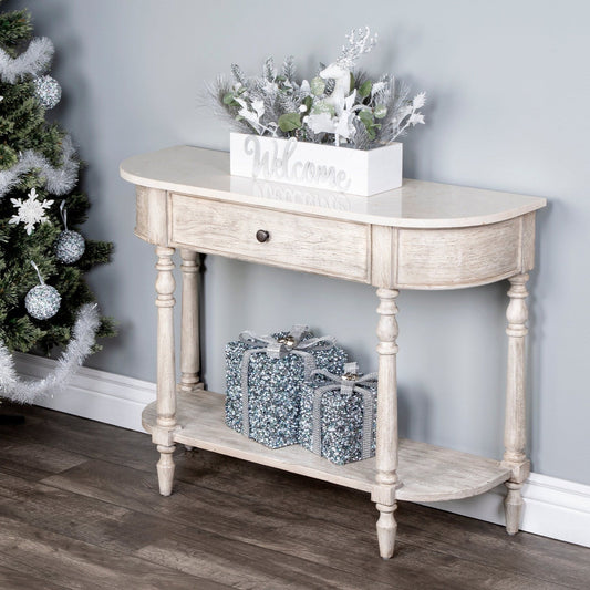 Butler Specialty Company Danielle Marble 40"" one- drawer Console Table, Gray  - 5517329