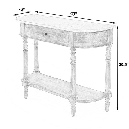 Butler Specialty Company Danielle Marble 40"" one- drawer Console Table, Gray  - 5517329