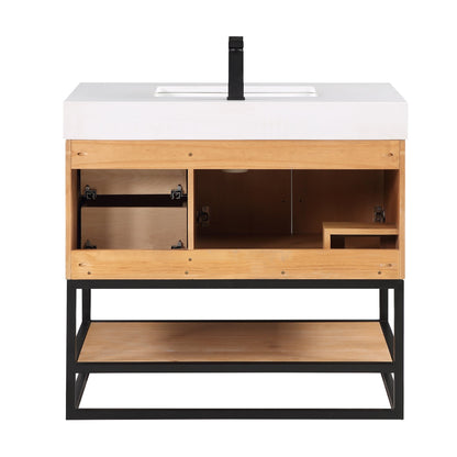 Altair Designs 36"/48"/60" single vanity with top - 552036B-LB-WH-NM