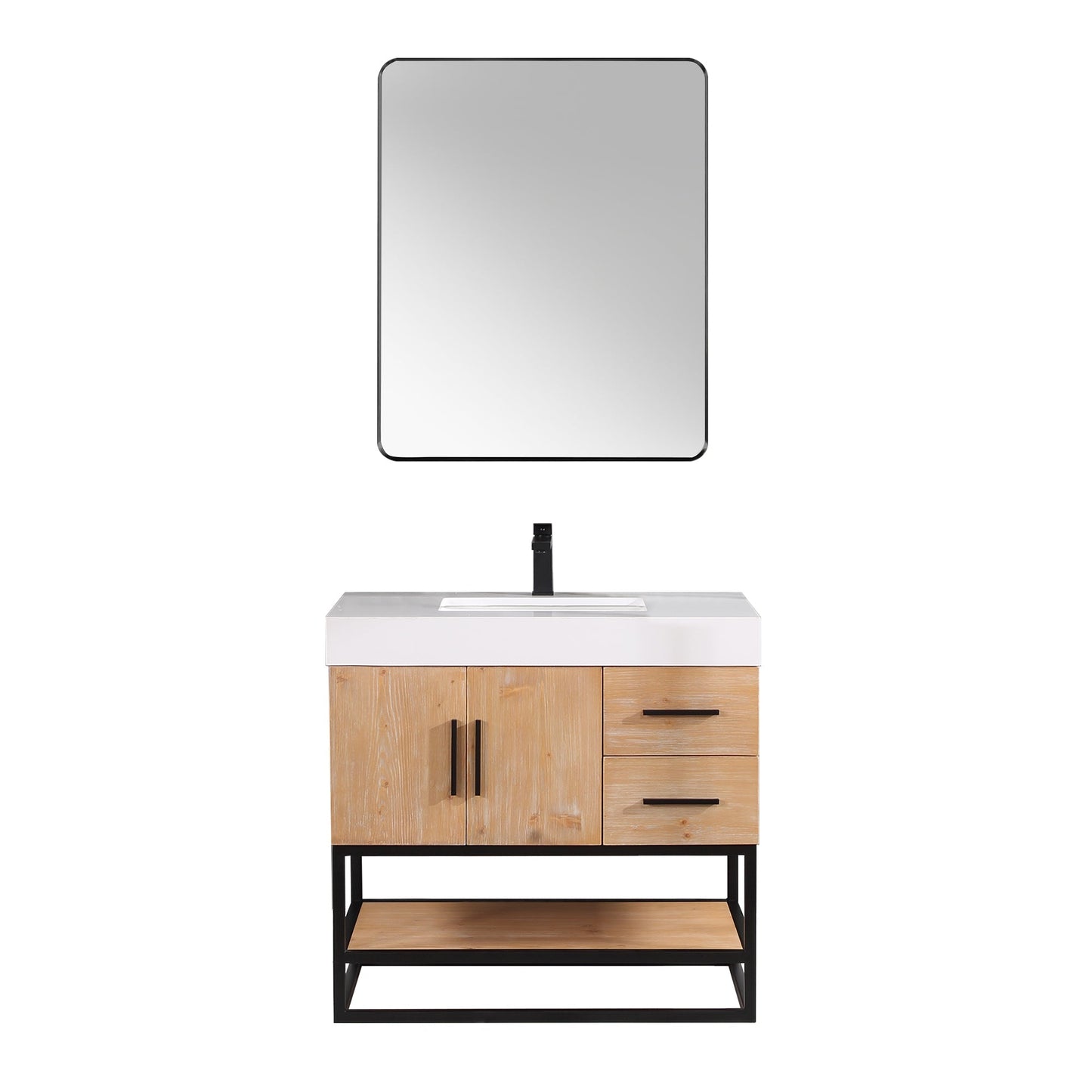 Altair Designs 36"/48"/60" single vanity with top - 552036B-LB-WH-NM