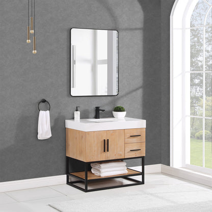 Altair Designs 36"/48"/60" single vanity with top - 552036B-LB-WH-NM