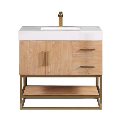 Altair Designs 36"/48"/60" single vanity with top - 552036B-LB-WH-NM