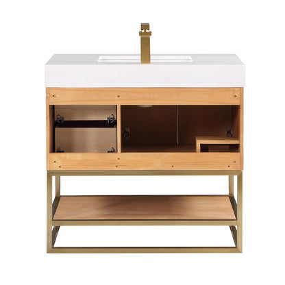 Altair Designs 36"/48"/60" single vanity with top - 552036B-LB-WH-NM