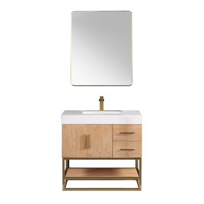 Altair Designs 36"/48"/60" single vanity with top - 552036B-LB-WH-NM