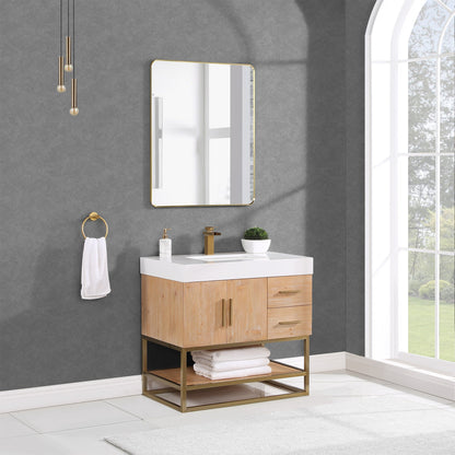 Altair Designs 36"/48"/60" single vanity with top - 552036B-LB-WH-NM