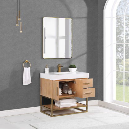 Altair Designs 36"/48"/60" single vanity with top - 552036B-LB-WH-NM