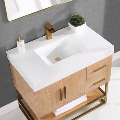 Altair Designs 36"/48"/60" single vanity with top - 552036B-LB-WH-NM