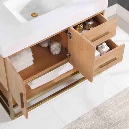 Altair Designs 36"/48"/60" single vanity with top - 552036B-LB-WH-NM