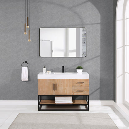 Altair Designs 36"/48"/60" single vanity with top - 552036B-LB-WH-NM