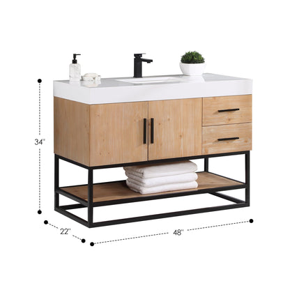 Altair Designs 36"/48"/60" single vanity with top - 552036B-LB-WH-NM