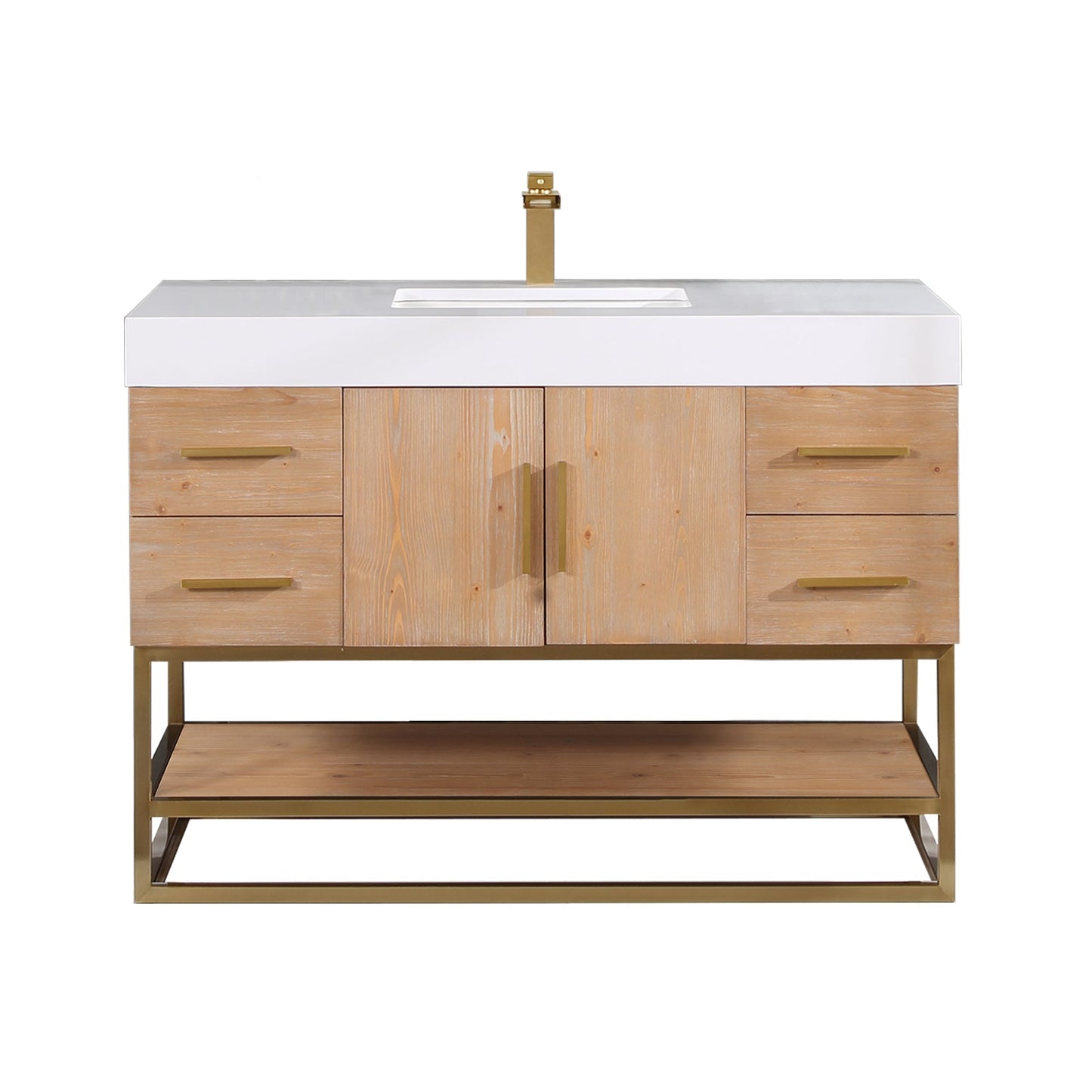Altair Designs 36"/48"/60" single vanity with top - 552036B-LB-WH-NM