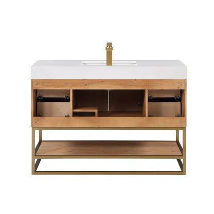 Altair Designs 36"/48"/60" single vanity with top - 552036B-LB-WH-NM