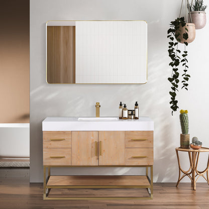 Altair Designs 36"/48"/60" single vanity with top - 552036B-LB-WH-NM