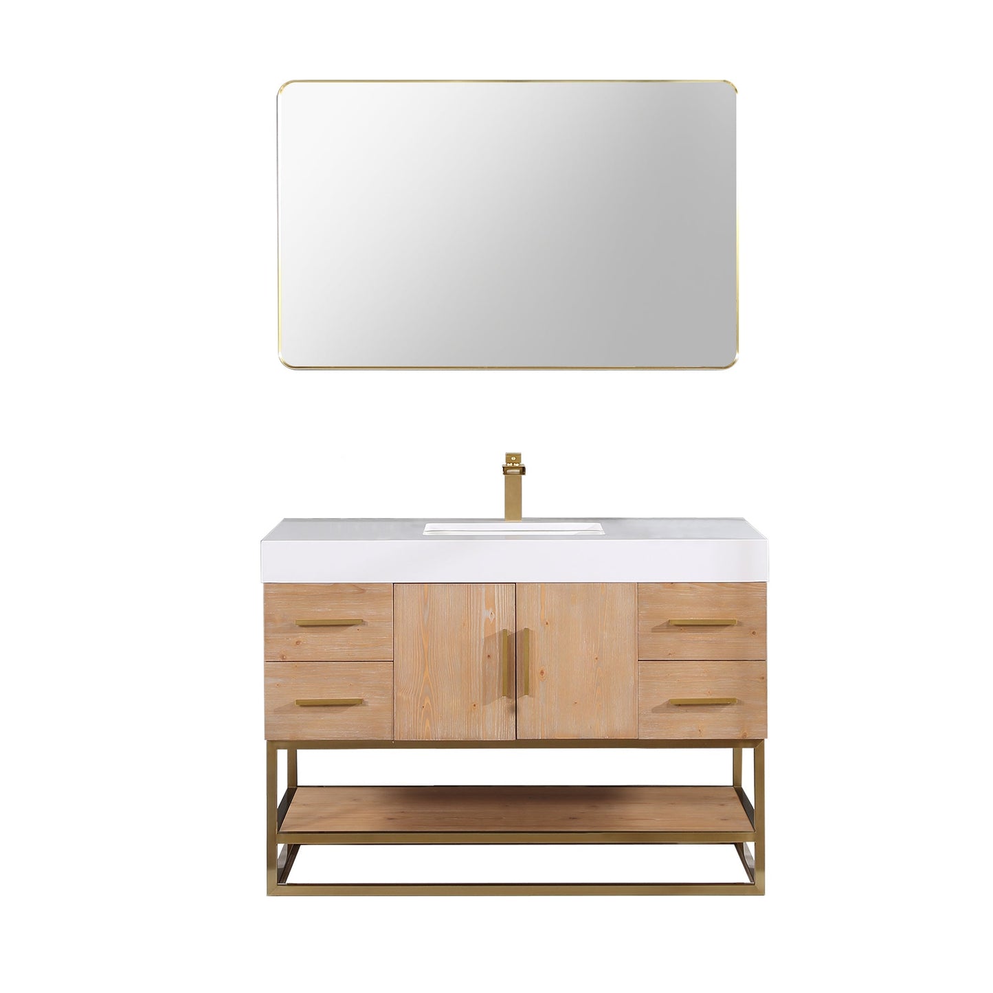 Altair Designs 36"/48"/60" single vanity with top - 552036B-LB-WH-NM