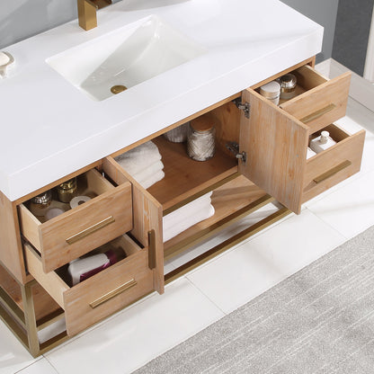 Altair Designs 36"/48"/60" single vanity with top - 552036B-LB-WH-NM
