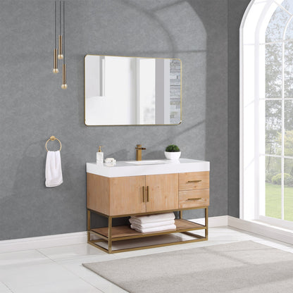 Altair Designs 36"/48"/60" single vanity with top - 552036B-LB-WH-NM