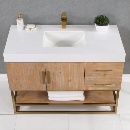 Altair Designs 36"/48"/60" single vanity with top - 552036B-LB-WH-NM