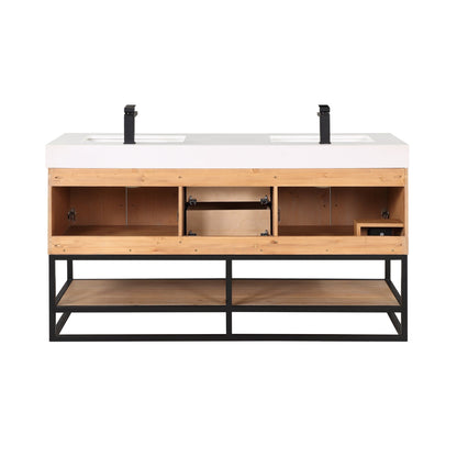 Altair Designs 60"/72"/84" single/double vanity with top - 552060B-LB-WH-NM