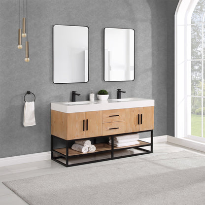 Altair Designs 60"/72"/84" single/double vanity with top - 552060B-LB-WH-NM