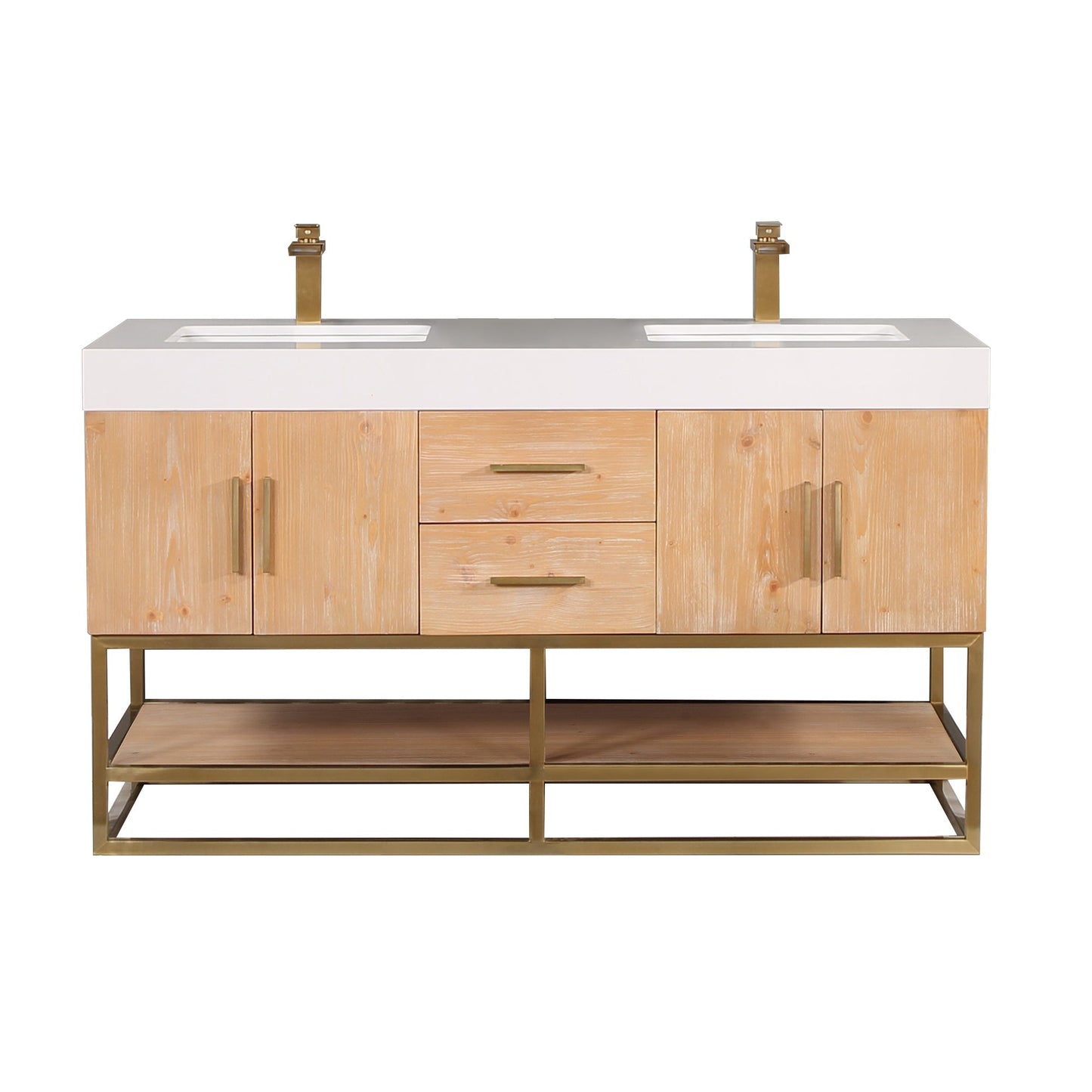 Altair Designs 60"/72"/84" single/double vanity with top - 552060B-LB-WH-NM
