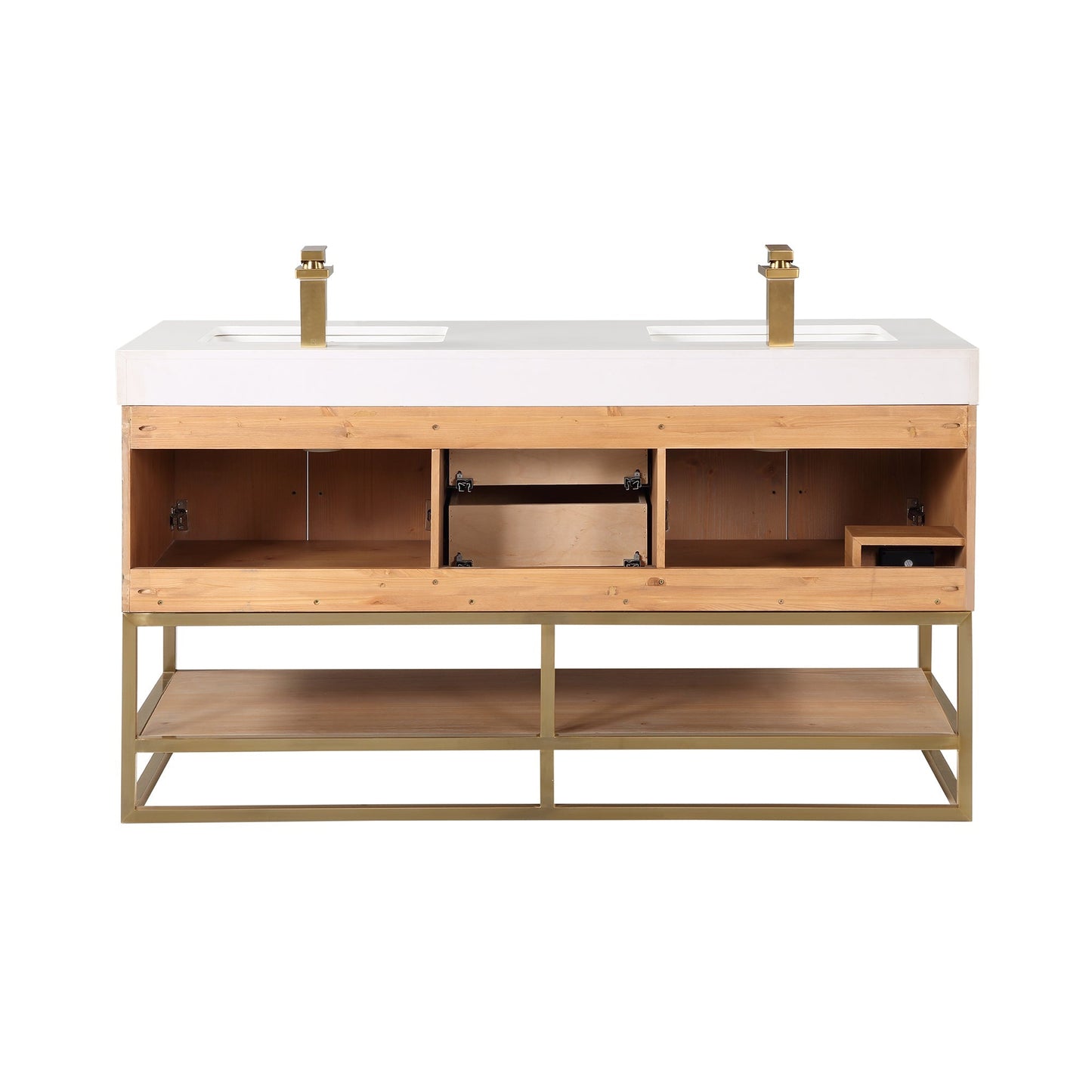 Altair Designs 60"/72"/84" single/double vanity with top - 552060B-LB-WH-NM