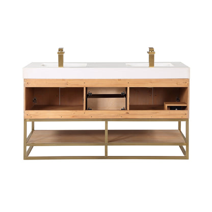 Altair Designs 60"/72"/84" single/double vanity with top - 552060B-LB-WH-NM