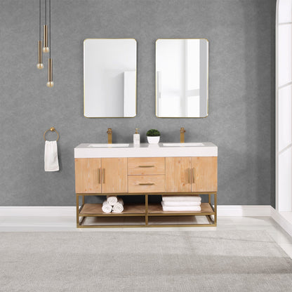 Altair Designs 60"/72"/84" single/double vanity with top - 552060B-LB-WH-NM