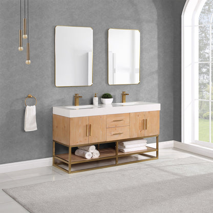 Altair Designs 60"/72"/84" single/double vanity with top - 552060B-LB-WH-NM