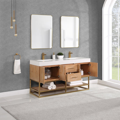 Altair Designs 60"/72"/84" single/double vanity with top - 552060B-LB-WH-NM