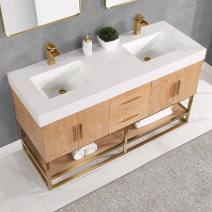 Altair Designs 60"/72"/84" single/double vanity with top - 552060B-LB-WH-NM