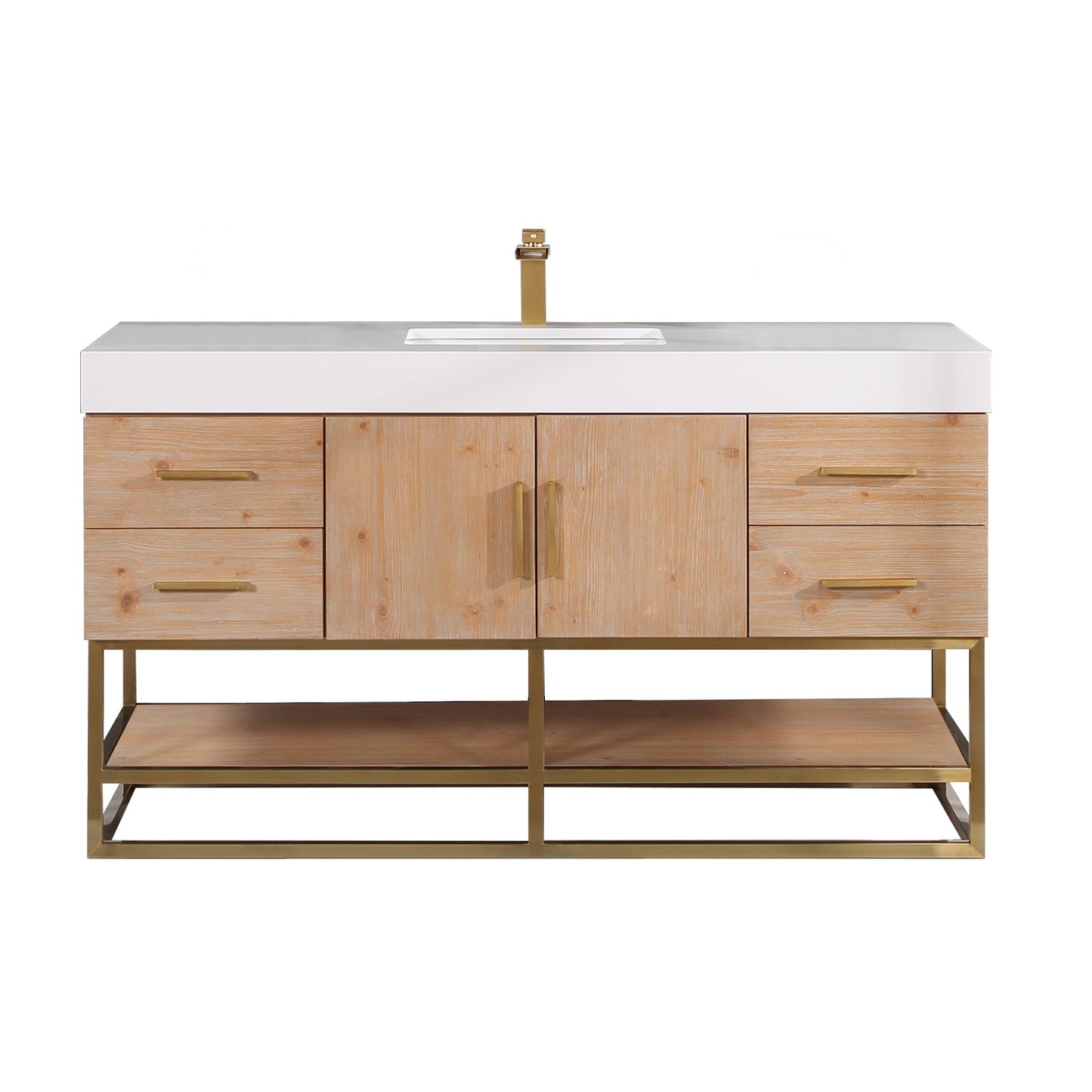 Altair Designs 36"/48"/60" single vanity with top - 552036B-LB-WH-NM