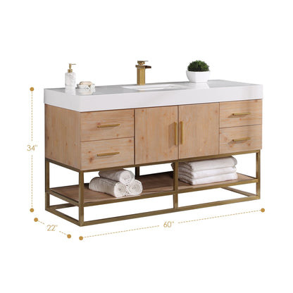 Altair Designs 36"/48"/60" single vanity with top - 552036B-LB-WH-NM