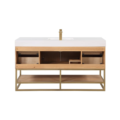 Altair Designs 36"/48"/60" single vanity with top - 552036B-LB-WH-NM