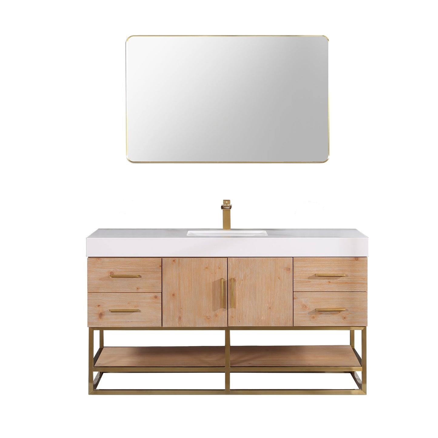 Altair Designs 36"/48"/60" single vanity with top - 552036B-LB-WH-NM
