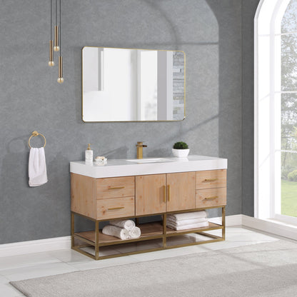 Altair Designs 36"/48"/60" single vanity with top - 552036B-LB-WH-NM