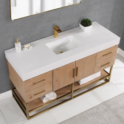 Altair Designs 36"/48"/60" single vanity with top - 552036B-LB-WH-NM