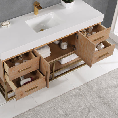 Altair Designs 36"/48"/60" single vanity with top - 552036B-LB-WH-NM